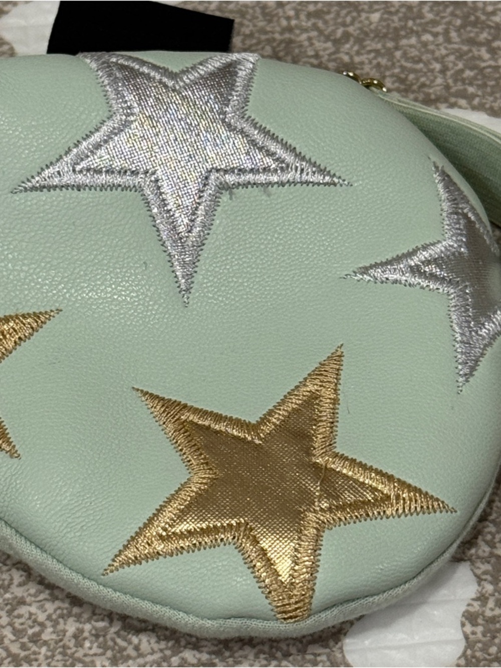 Free People x understated eye mask embroidered starry gold mint travel - Picture 10 of 10